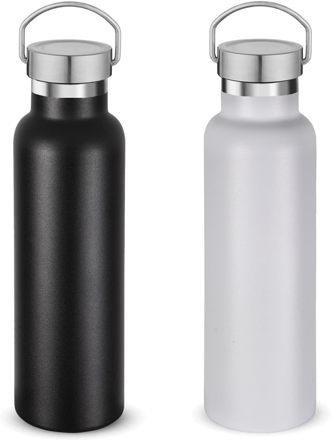 20 Oz Insulated Water Bottles Bulk 2 Pack,Stainless Steel Double Wall Sport Bott