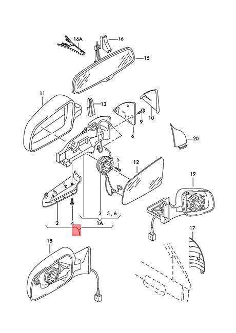 Genuine AUDI Exterior Mirror Mounting Electric Black 4F28574103FZ  