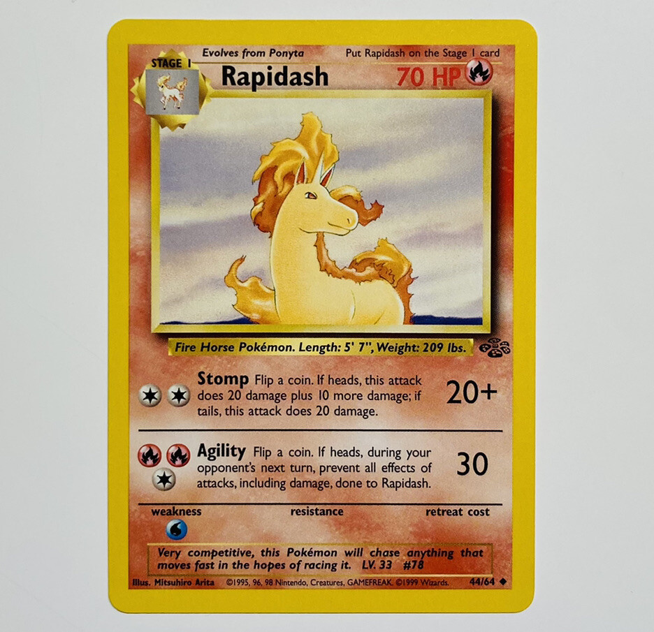 Pokémon TCG Rapidash Jungle 44/64 Regular Unlimited Uncommon NM