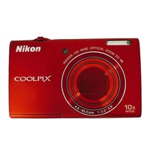 Nikon COOLPIX S6200 16.0MP Digital Camera 10x Zoom Red / Black / Silver 85% New