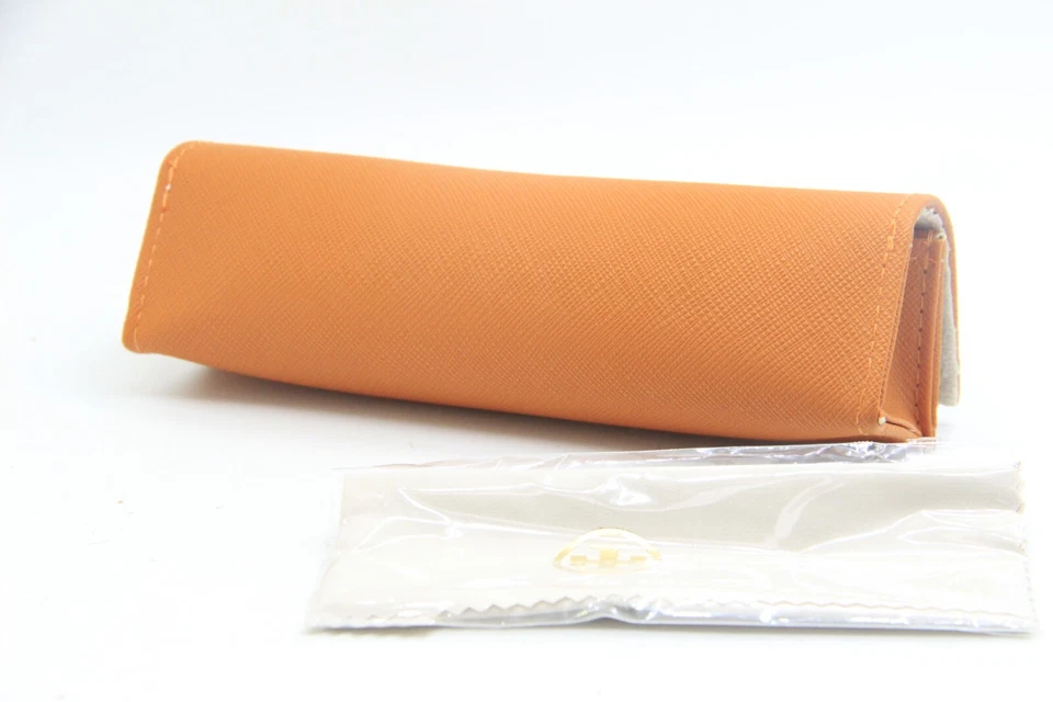 NUEVO ESTUCHE PARA GAFAS TORY BURCH NARANJA PEQUEÑO AUTÉNTICO CON TELA Foto 2 de 2