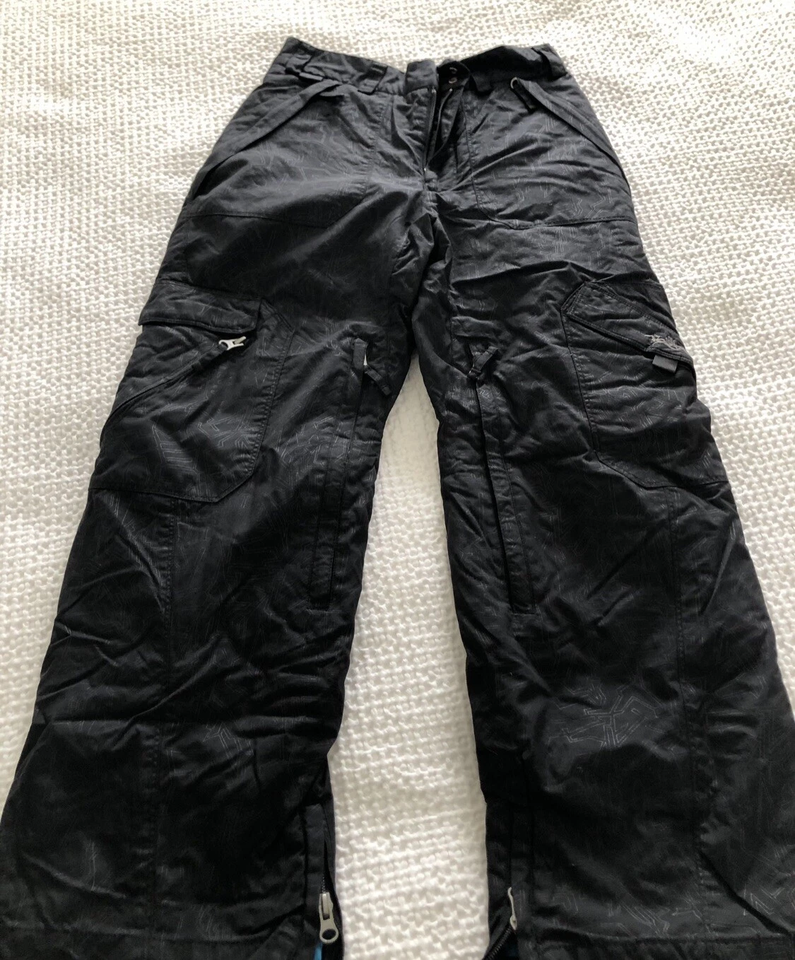 Body Glove Snow Ski Pants Youth Size 12 Black Snowboard Sled