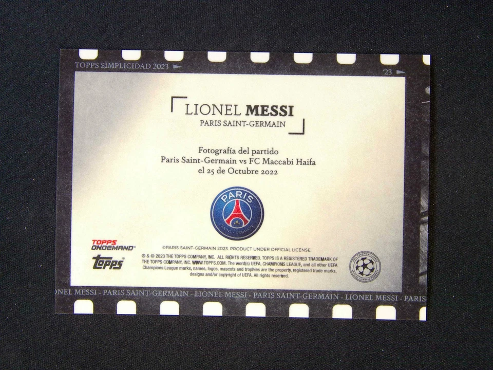 2023 Topps Ondemand UEFA Lionel Messi Paris Saint Germain Auto /5 - Image 2 of 3