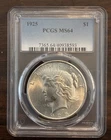 1925 Peace Dollar MS 64 PCGS Silver $1 Uncirculated Coin High Graded MS64 90% Ag