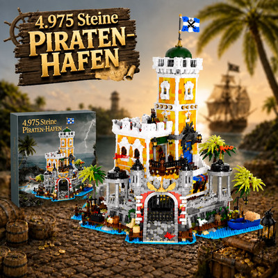 Piraten-Hafen   4975-teiliges Baustein-Set | LEGO-kompatibel