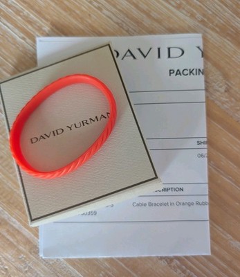 Neu David Yurman orange Trevor Projekt Kautschuk Armband Größe Small 10 mm