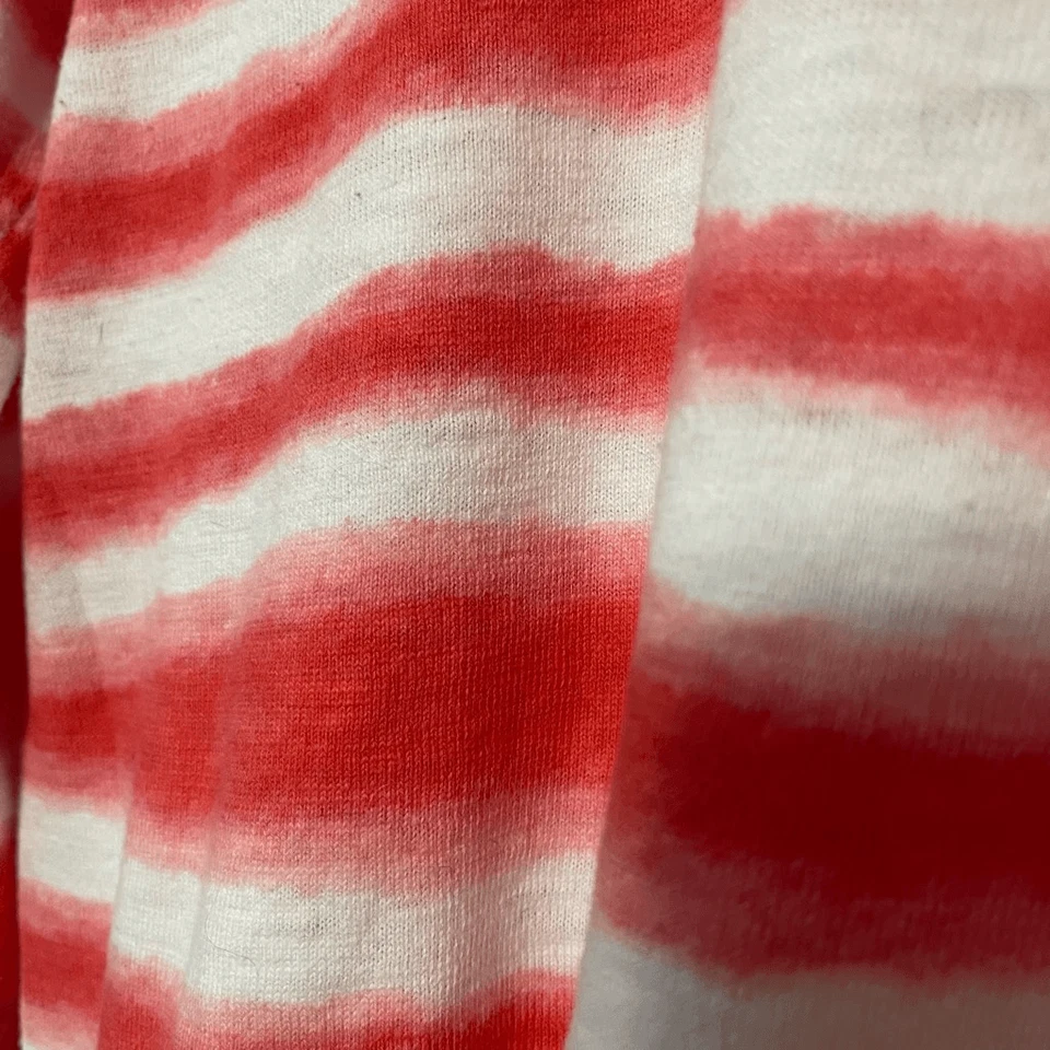 Talbots 女式棉亚麻毛衣领带染料红色白色娇小大号 — 第 3/4 张图片