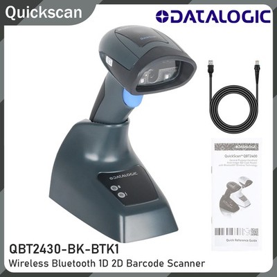 Datalogic QBT2430-BK-BTK1 Wireless 2D/1D/QR Barcode Scanner with Cable and Stand