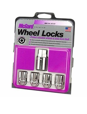 McGard 24157 Chrome Wheel Lock Set Cone Seat M12x1.5 Thread 13/16 Key Hex