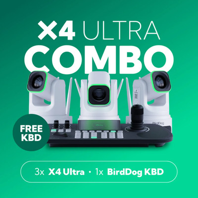 BirdDog 3X X4 ULTRA PTZ Cameras & KBD Keyboard Combo (White)