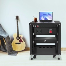 12U Network  Stereo Rack Open Cabinet Rolling Server Rack With Caster Wheels