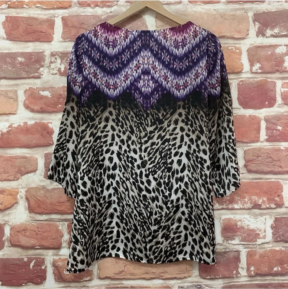 Chicos Топ женщин маленький 0 многоцветный богемное цветочный животных печати абстрактная рубашка - Изображение 4 из 4