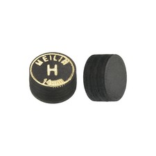 2Pcs 14mm Pool Cue Tips Hard Laminated Glue-on Billiard Stick Tips, Black