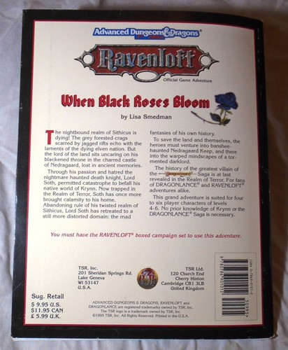 Ravenloft When Black Roses Bloom 1995 TSR AD&D 9476 VG - Picture 3 of 4