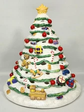 Vintage PARTYLITE White Christmas Tree Tealight Holder 8" Holiday Decor RETIRED 