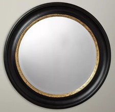 John Lewis Circle Wall Mounted Round Mirror Dia.68cm - Black/Gold {Damaged}