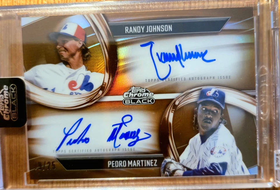 2025 Topps Chrome Black Randy Johnson  Pedro Martinez Dual Auto - Image 2 of 4