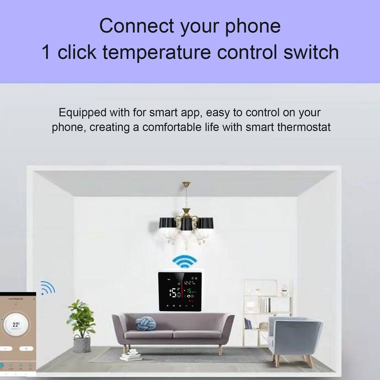 Wifi App Control Timing Touchscreen Smart Home Thermostat
