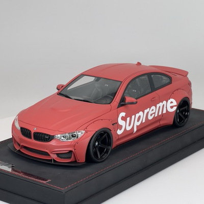 #ad AB AutoBarn Model 1 18 BMW M4 F82 Liberty Walk Widebody Supreme Red Resin $279.99
