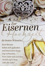 Glückwunschkarte Eiserne Hochzeit 65 Jahre E...