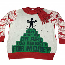 Home Alone "Give Up Or Thirsty For More " Ugly Christmas Sweater Red   Large/XL