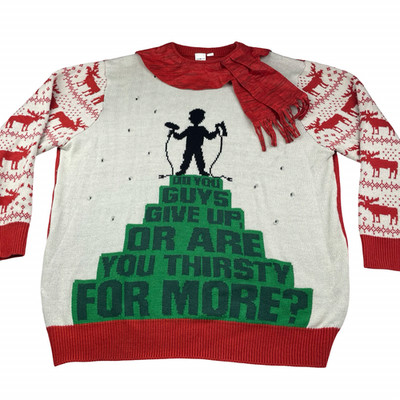 Home Alone ''Give Up Or Thirsty For More?'' Ugly Christmas Sweater Red   Large/XL