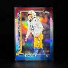 2025 Topps Chrome Cameron Dicker Red White Blue Refractor Chargers K