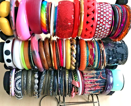180+ Vintage Costume to Fashion Jewelry lot Bracelet Bangle Plastic Metal Enamel