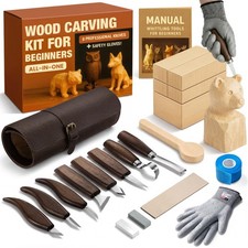 Wood Carving Kit for Beginners - Gift Ready Whittling Kit Set 32pcs | 8 Wood ...
