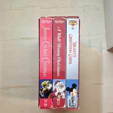 Walt Disney Christmas VHS Box Set Mickey's Christmas Carol Jiminy Cricket