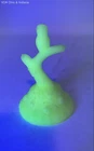 Fenton Owl On Branch Figurine Custard Satin Uranium Glass UV Reactive Vintage