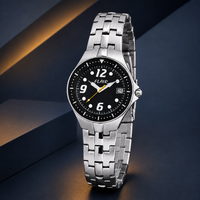 Flair Edelstahl Herren Armbanduhr MäNner Analog Quarzuhr 5 ATM Datum Gliederband