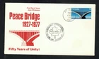Canada #737,  1977 12¢ Peace Bridge, B. Jones cachet FDC, Ft. Erie + Buffalo VF