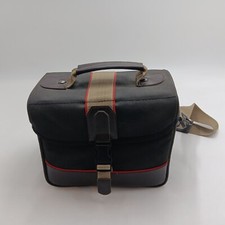 Canvas with leather Accents Camera Bag w/ strap 8"x4"x7"