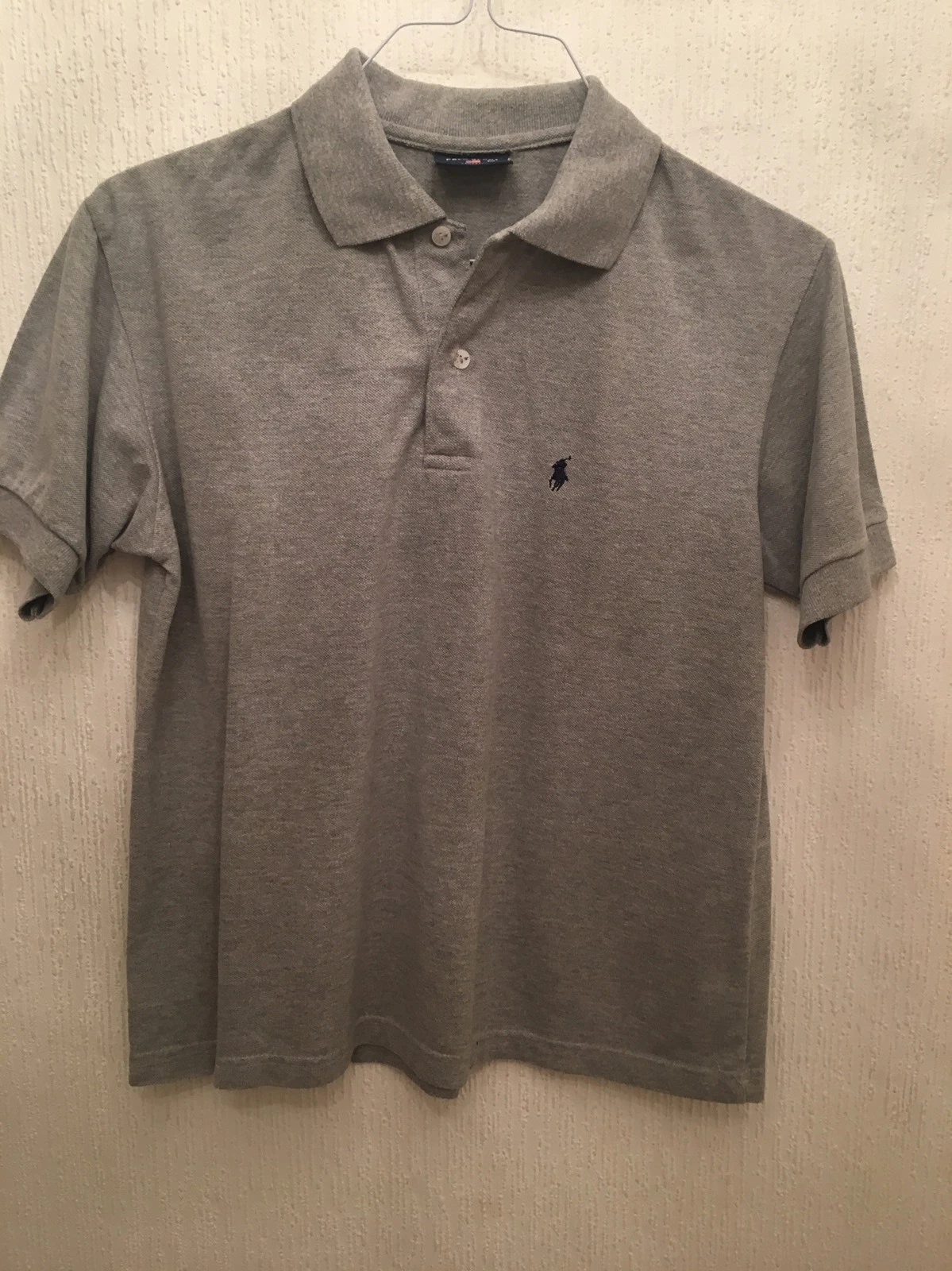 GREY SPORT POLO SHIRT MEN'S MEDIUM RALPH LAUREN DESIGNER GOLF SPORT FOOTBALL