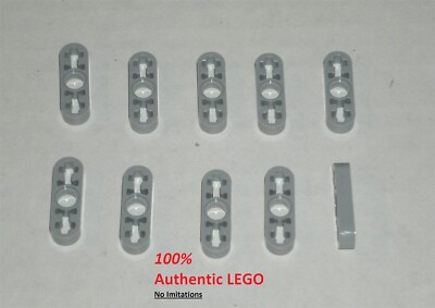 LEGO NEW 3x0.5 Light Bluish Grey Beam Axle Holes (10x) 6360043