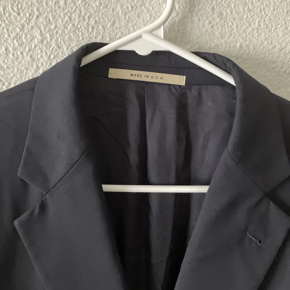 VTG Burberry Kensington Mens 42L Long Blue 100% Wool Made in USA Blazer - Image 3 of 4