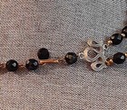 Black Glass Faceted Bead Double Strand Necklace with Earrings — photo 5
