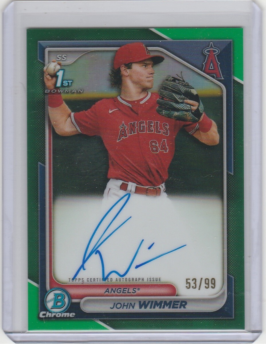 2024 Bowman Chrome Prospect Green Refractors #CPAJW John Wimmer 53/99 Auto