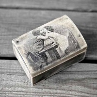 Vintage Kleine Schatulle Landhaus Shabby Holz Holzschatulle KäStchen Handarbeit