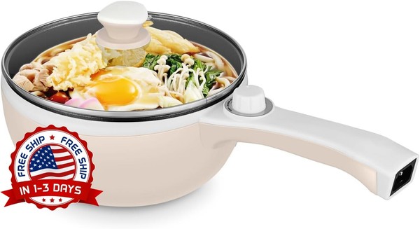 Olla Caliente Eléctrica, Olla Rápida Para Fideos, Mini Olla De Acero Inoxidable.