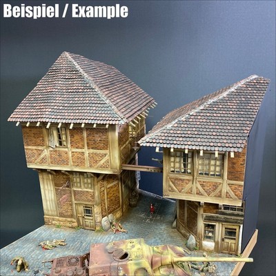 Fachwerkhäuser 1:35 (3 Optionen) - Laser Cut Bausatz aus Holz zum selberbauen