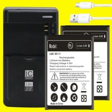 Long Lasting 2x 2770mAh Battery Universal Charger USB Cable for LG Power L22C US