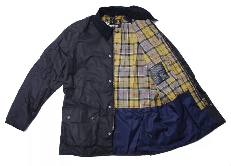 BARBOUR Ashby Waxed Jacket in Navy | eBay