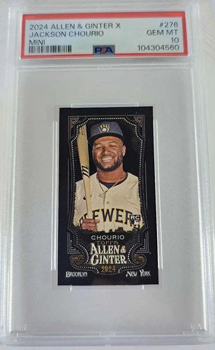2024 Allen & Ginter X Jackson Chourio RC MINI Rookie BREWERS PSA 10 POP 1 RARE