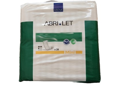 Abri-Let Premium Incontinence Pads Size MINI 28 Count 6 x 15'' Ref 300217