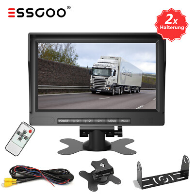 ESSGOO 7 Zoll LCD TFT Rückspiegel Monitor Für Rückfahrkamera Einparkkameras Auto