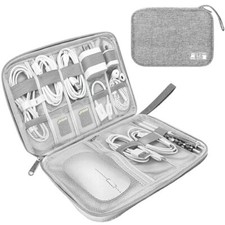 Electronics Travel Organizer,Portable Waterproof Electronic Single Layer A-Grey
