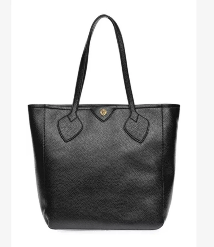 Anne Klein Women's Large Georgia Tote Bag With Zip 12 x 12.2 x 5 Black |  eBay