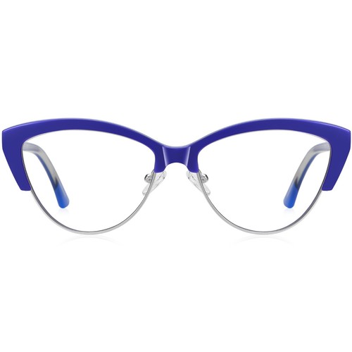 Gafas de ojo de gato para mujer marco de gafas de plástico bisagras de resorte púrpura plateado - Imagen 12 de 19